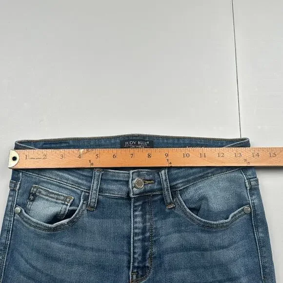 Judy Blue Jeans Womens 9/29 Blue Relaxed Fit Skinny Stretch Pockets Cropped - Picture 9 of 13